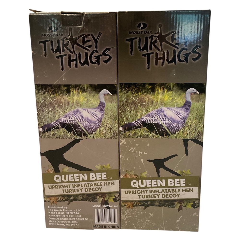 2 Mossy Oak Turkey Thugs Queen Bee Upright Inflatable Hen Turkey Decoy MOTT01185